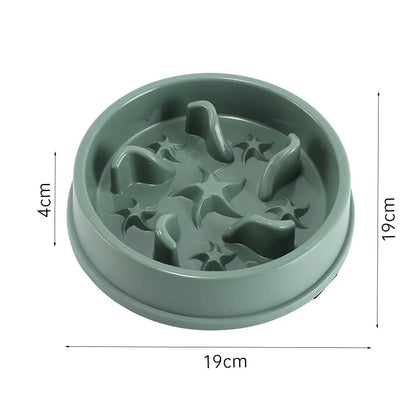 Pet supplies Cat Dog Slow Food Bowl Fat Help Healthy Round Anti-choking Thickened And Non-slip Multiple Colors Shapes