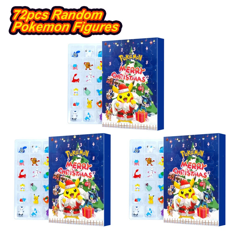 Pokemon Figure Advent Calendar Gift Box mini Pikachu Character Doll Bulbasaur Children Christmas Toy Gifts