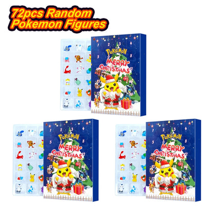 Pokemon Figure Advent Calendar Gift Box mini Pikachu Character Doll Bulbasaur Children Christmas Toy Gifts