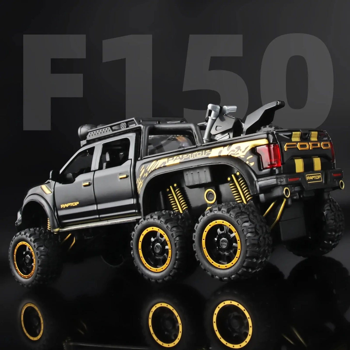 1:24 Pickup Trucks for Boys F150 Raptor Diecast Metal Model Car With Sound and Light for Kids Age 3 Year and Up