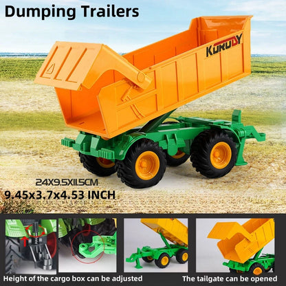 Large Scale Tractor toys DIY Farmer Car Playset Toy Transport Trailer Engineering  Birthday Gifts