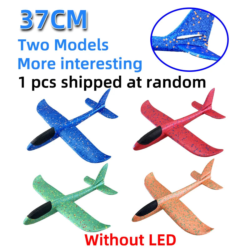 50/33CM Big Flash Glider Foam Plane Hand Throw Light Inertial AirPlane Outdoor Launch Fun of Kids Toys for Children Boys Gift