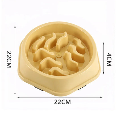 Pet supplies Cat Dog Slow Food Bowl Fat Help Healthy Round Anti-choking Thickened And Non-slip Multiple Colors Shapes