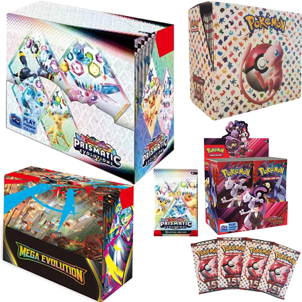 360Pcs Pokemon Card Prismatic Evolutions Scarlet Violet 151 Surging Sparks PALDEAN FATES English Booster Battle Transaction Card