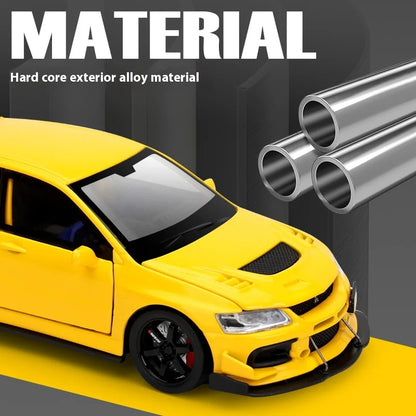 JDM 1:32 Mitsubishi Lancer Evolution Ninth Generation Super Racing Metal Alloy Diecast Car Model Sound & Light Right Rudder Gift