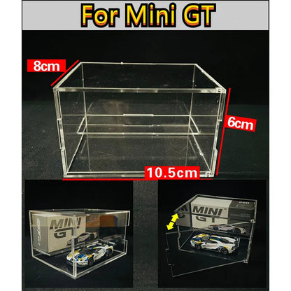 1/64 Model Cars Acrylic Display Case fit for Mini Size MiniGT Tomica Hotwheels Required Assembly Proof Box Cabinet Toy Vehicles