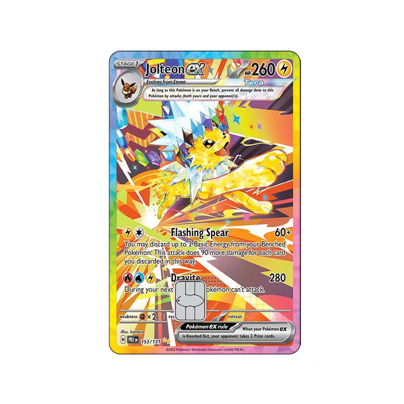 Sv8a PTCG Eevee Credit Card Skin Stickers Eeveelution Series Sticker for VISA Credit Card Debit Beautify Decoration No Residue
