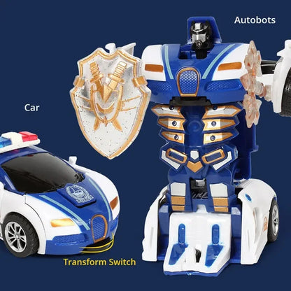 2 in 1 One-key Collision Deformation Car Toys Automatic Transformation Robot Plastic Vehicles Boys Toy Model Car Kids Baby Gift