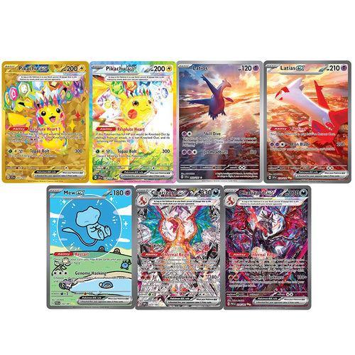 PKM Holographic PROXY Cards Scarlet-Violet Series Latias EX Pikachu EX Alolan Exeggutor PTCG Game Collection Cards Game Toys