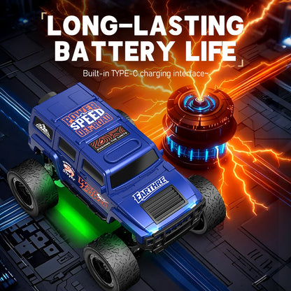 1:64 Remote Control Off-Road Vehicle 2.4G mini Desktop Remote Control Toy Car-with Tow Box Children's Holiday Gift