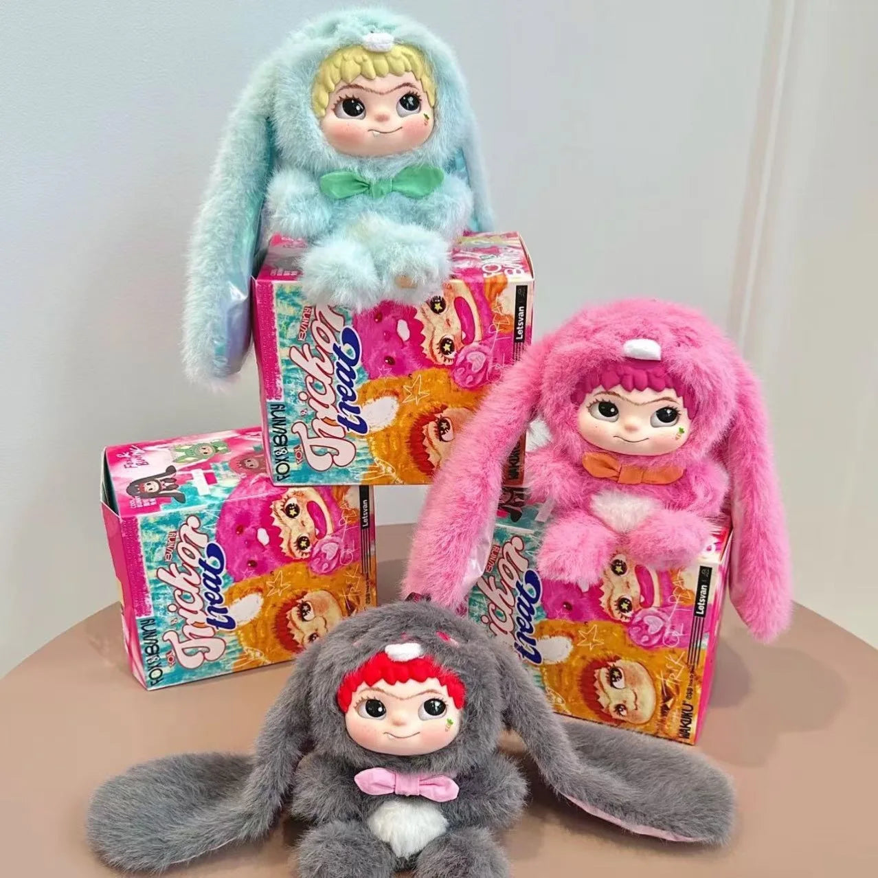 Wakuku V2 Blind Box Fox & Bunny Trick Or Treat Series Vinyl Doll Suprise Bag Keychain Trendy Toys Mystery Box Customized Gifts