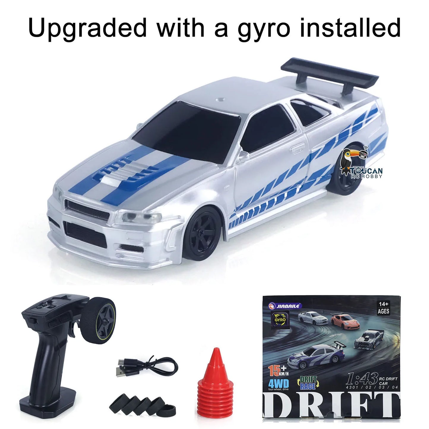 Upgrade Gyro Mini Toys 4WD 1/43 RC Speed Car RTR 2.4G Radio Control Racing Drifting Car Four-wheel Drive High Speed Model Gifts