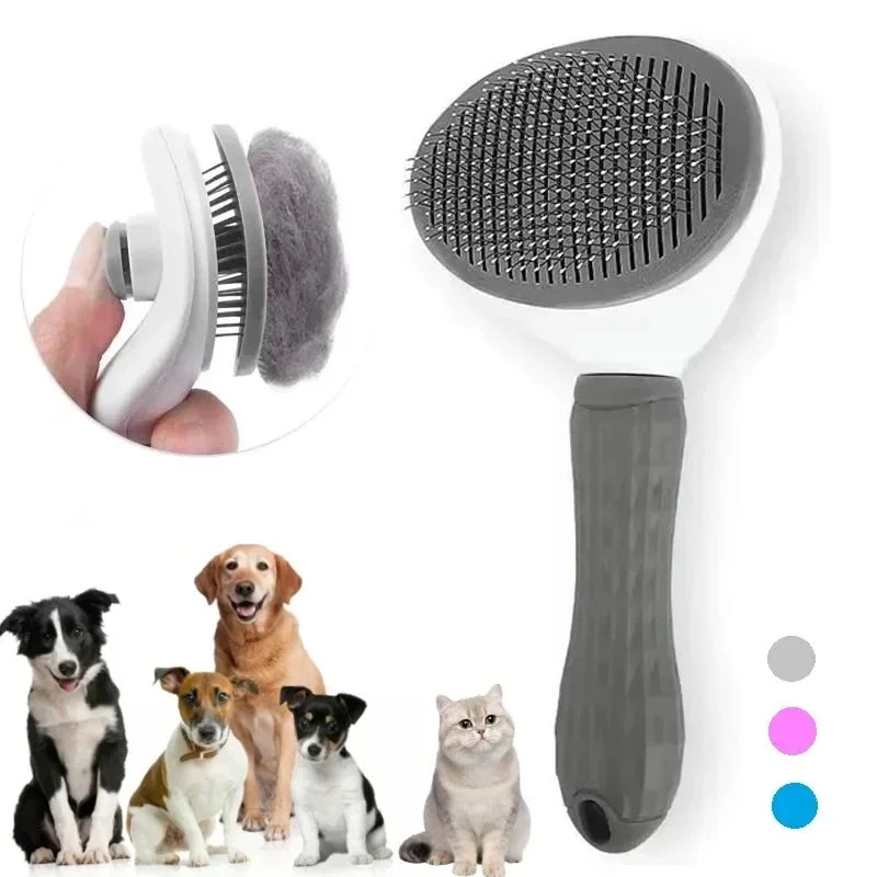 Self-Cleaning Pet Dog & Cat Brush, Hair Remover Grooming Tool for Dogs and Cats, Dematting Comb