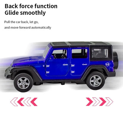 Bagged 1:36 alloy JEEPS Wrangler pull-back off-road car toy imitation off-road pull-back car, boys and children toys