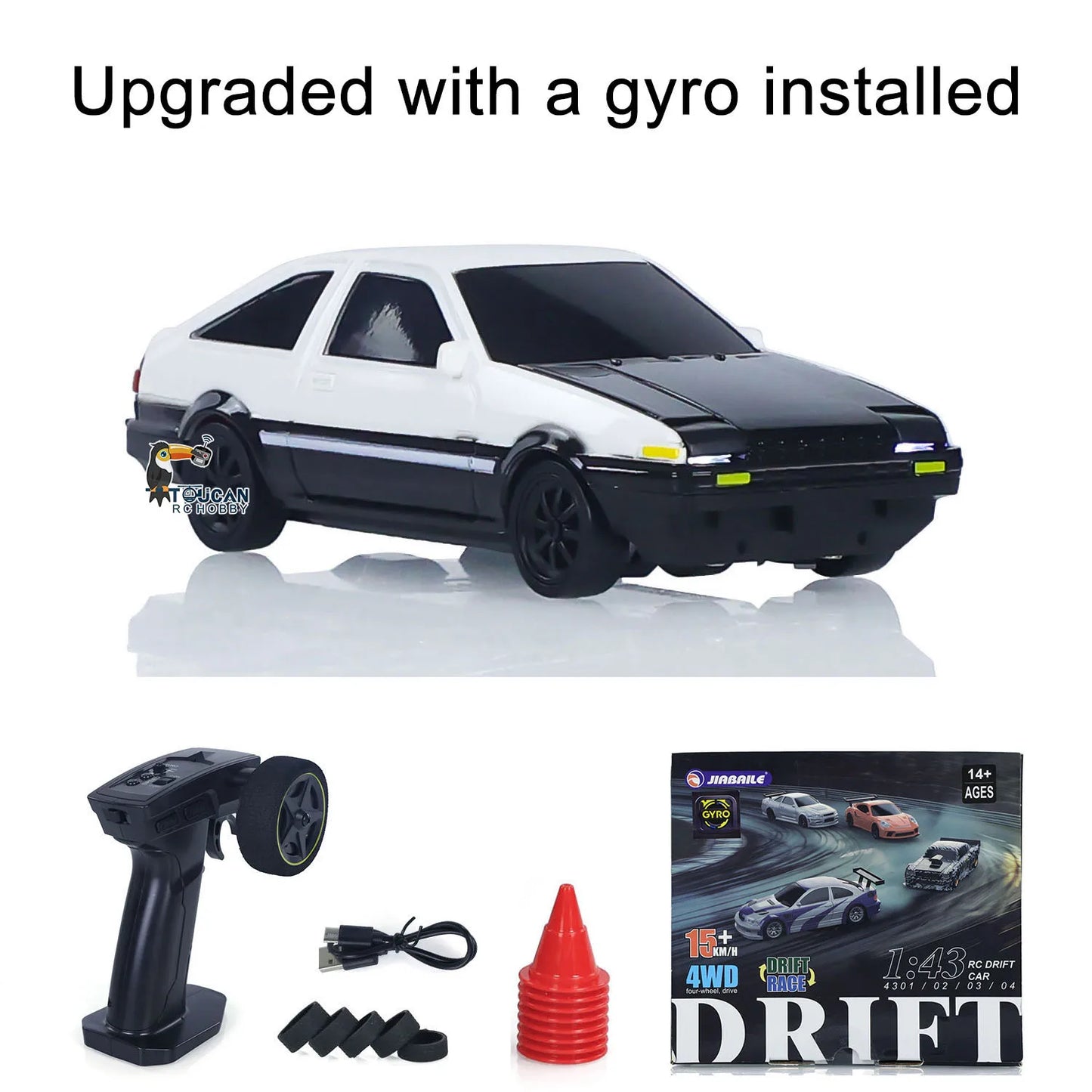 Upgrade Gyro Mini Toys 4WD 1/43 RC Speed Car RTR 2.4G Radio Control Racing Drifting Car Four-wheel Drive High Speed Model Gifts