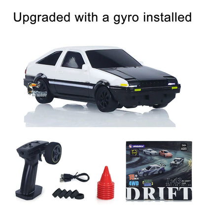 Upgrade Gyro Mini Toys 4WD 1/43 RC Speed Car RTR 2.4G Radio Control Racing Drifting Car Four-wheel Drive High Speed Model Gifts