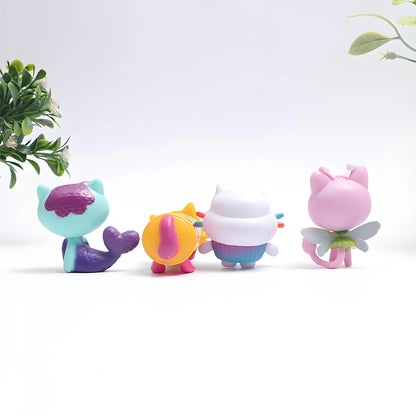 Hot 13pcs Gabby Dollhouse Anime Figure Toy Smiling Car Cat Hug Gaby Girl Dolls Mercat Cartoon Action Figure Xmas Birthday Gifts