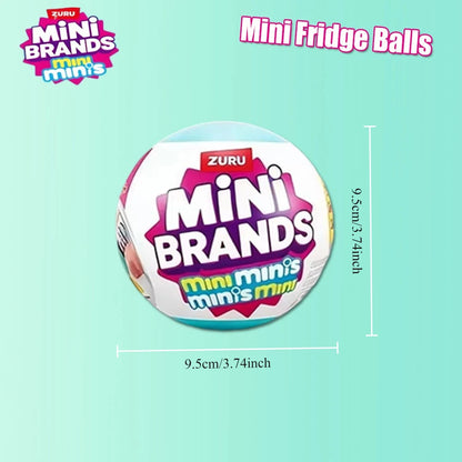ZURU Original Fill The Fridge Mini Refrigerator Set Mini Brands Ball Series Blind Box Mystery Box Play House Toy Decor Gifts