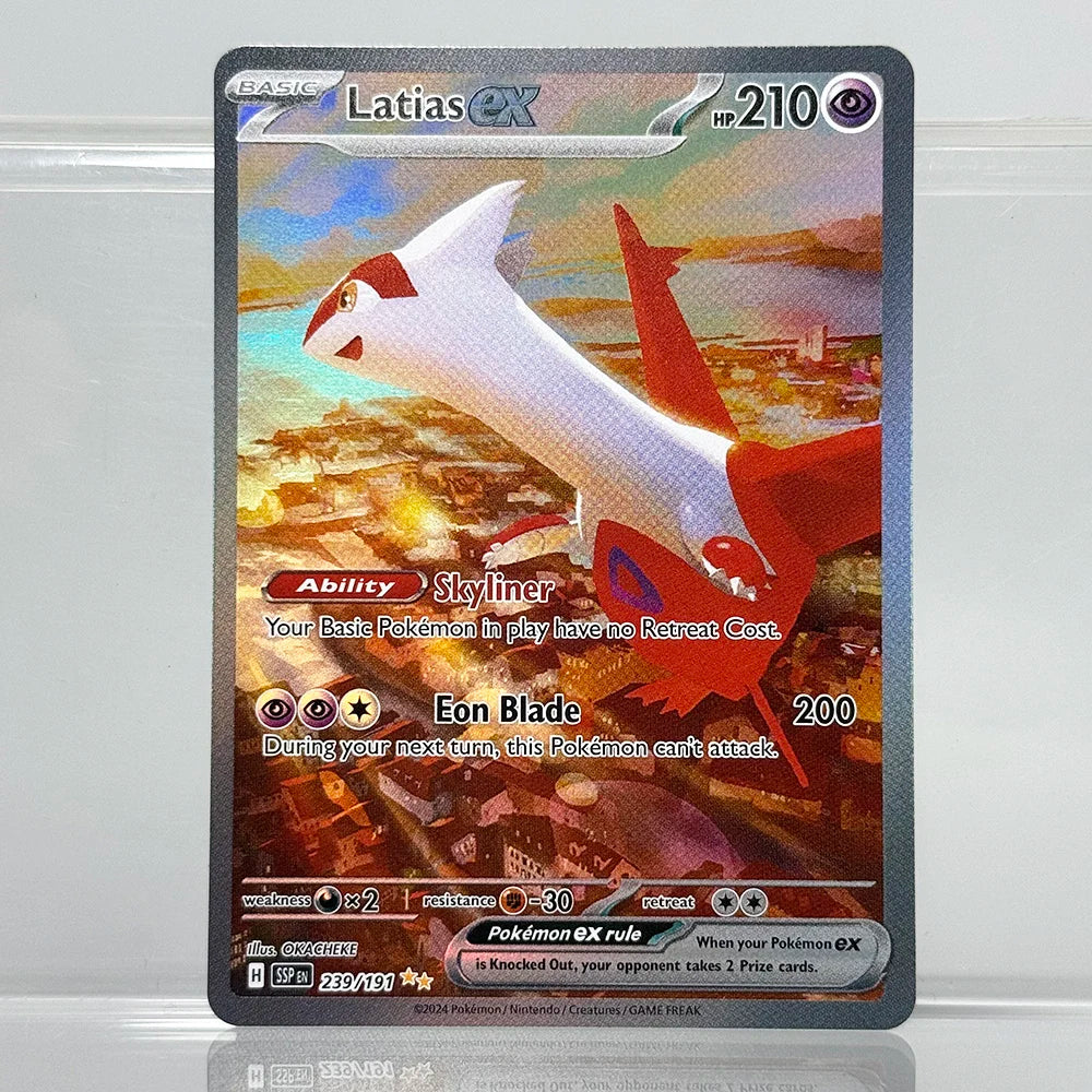 PKM Holographic PROXY Cards Scarlet-Violet Series Latias EX Pikachu EX Alolan Exeggutor PTCG Game Collection Cards Game Toys