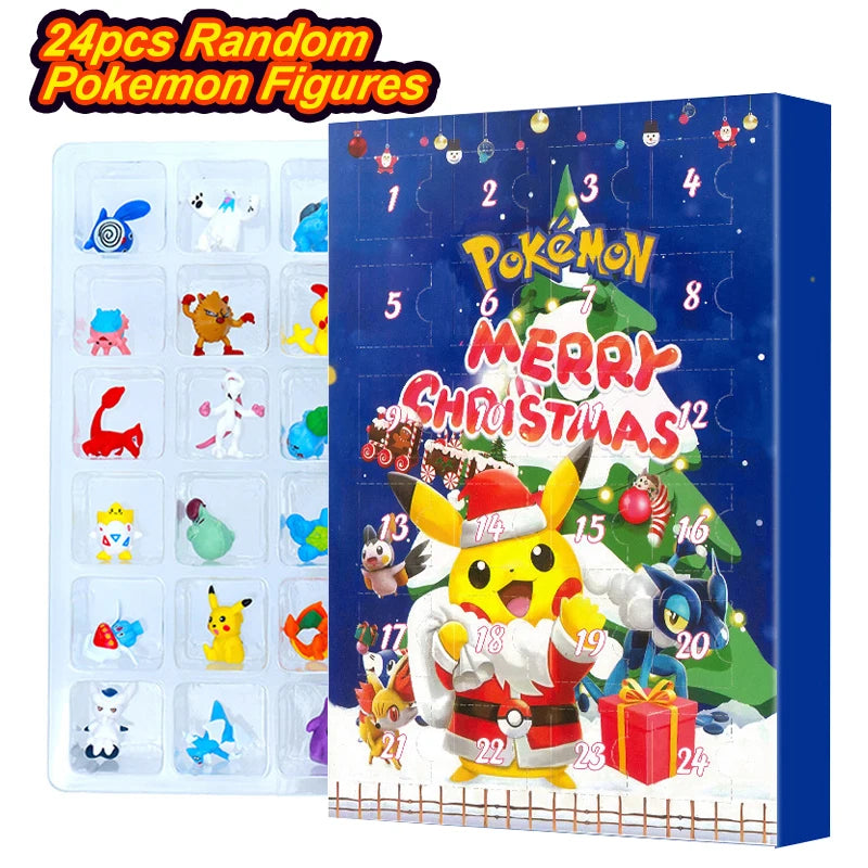 Pokemon Figure Advent Calendar Gift Box mini Pikachu Character Doll Bulbasaur Children Christmas Toy Gifts