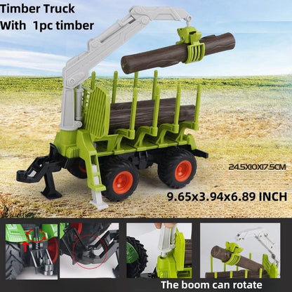 Large Scale Tractor toys DIY Farmer Car Playset Toy Transport Trailer Engineering  Birthday Gifts