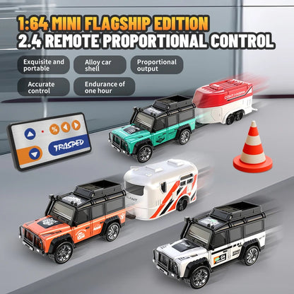 6601Green RC Car MINI Alloy 1/64 Remote Control Car Convenient to Carry 60 Minutes of Work Time Children's Gifts Electronic Toy