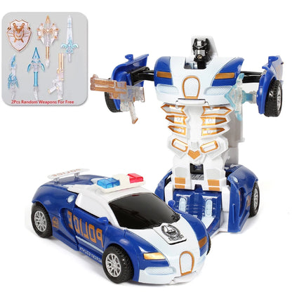 2 in 1 One-key Collision Deformation Car Toys Automatic Transformation Robot Plastic Vehicles Boys Toy Model Car Kids Baby Gift