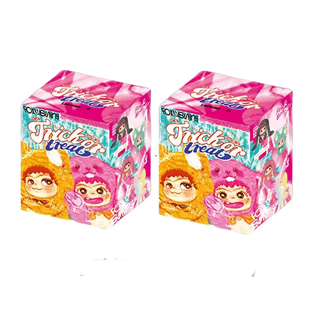 Wakuku V2 Blind Box Fox & Bunny Trick Or Treat Series Vinyl Doll Suprise Bag Keychain Trendy Toys Mystery Box Customized Gifts