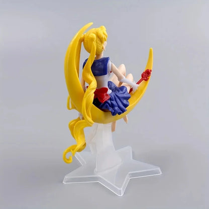 15CM Anime Sailor Moon PVC Doll Girl Toy Cake Decoration Action Figures Model Car Ornament Children Birthday Gift Doll