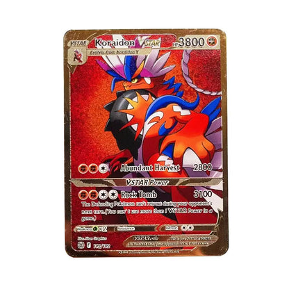 2025 NEW Pokemon Metal Card 10000 Points Arceus Charizard Super Card Golden English Mewtwo Vmax GX EX Anime Collection Cards Gif