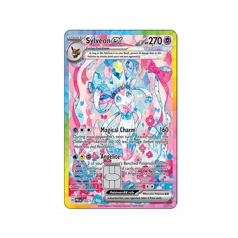 Sv8a PTCG Eevee Credit Card Skin Stickers Eeveelution Series Sticker for VISA Credit Card Debit Beautify Decoration No Residue