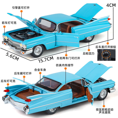 1:32 Cadillac Eldorado Biarritz Classic Retro Car Alloy Metal Diecast Model Car With Sound And Light Pull Back Collection Hobby