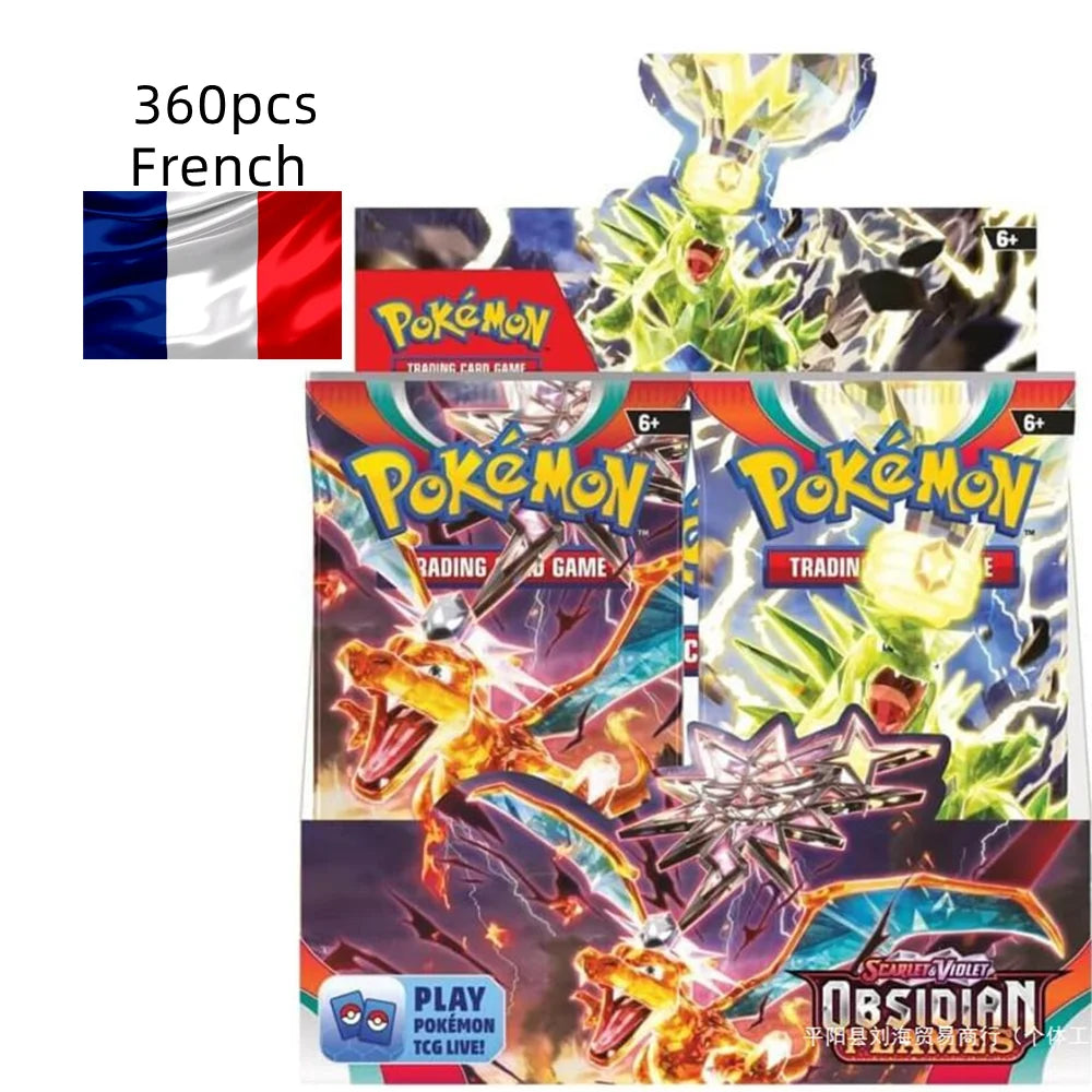 360Pcs French Pokémon TCG: Brilliant Stars Etsncelles Astral Radiance Obsidian Flames Booster Box Pokemon Cards 36 Pack Box.