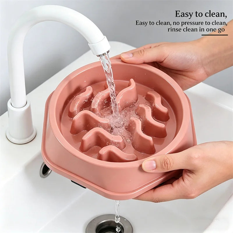 Pet supplies Cat Dog Slow Food Bowl Fat Help Healthy Round Anti-choking Thickened And Non-slip Multiple Colors Shapes