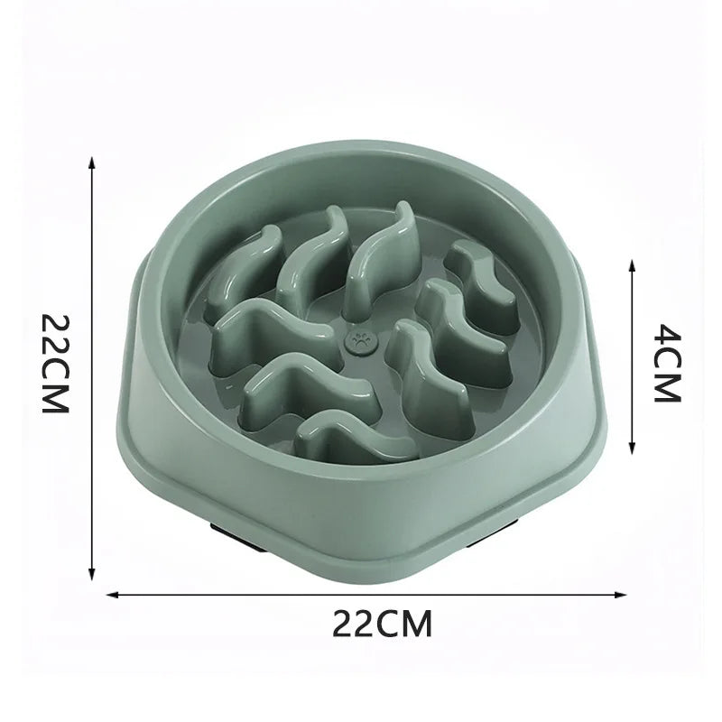 Pet supplies Cat Dog Slow Food Bowl Fat Help Healthy Round Anti-choking Thickened And Non-slip Multiple Colors Shapes