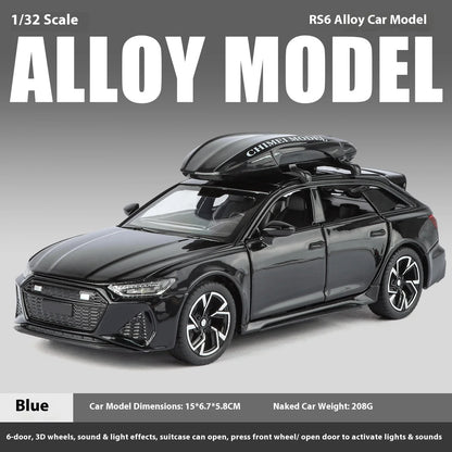 1:32 RS6 Model Car, Black Edition: Customized for Kids Realistic Simulation, Diecast Metal, Perfect Gift for Boys