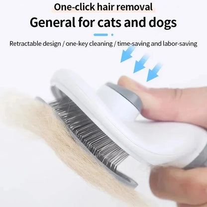 Self-Cleaning Pet Dog & Cat Brush, Hair Remover Grooming Tool for Dogs and Cats, Dematting Comb