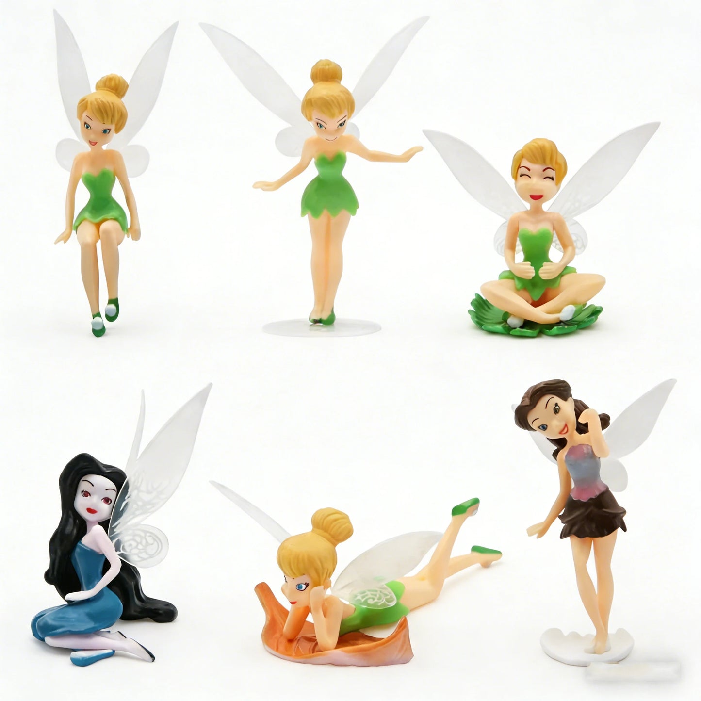 6pcs/set Anime Tinkerbell Fairy Tales Girls Tinker Bell PVC Action Figures Toys