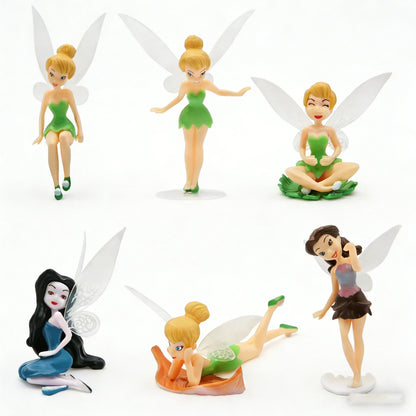 6pcs/set Anime Tinkerbell Fairy Tales Girls Tinker Bell PVC Action Figures Toys
