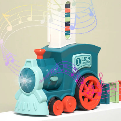 Kids Automatic Laying Domino Train Electric Car Dominoes Clips and Domino Accessories Brick Blocks Kits Games Educational Toys C