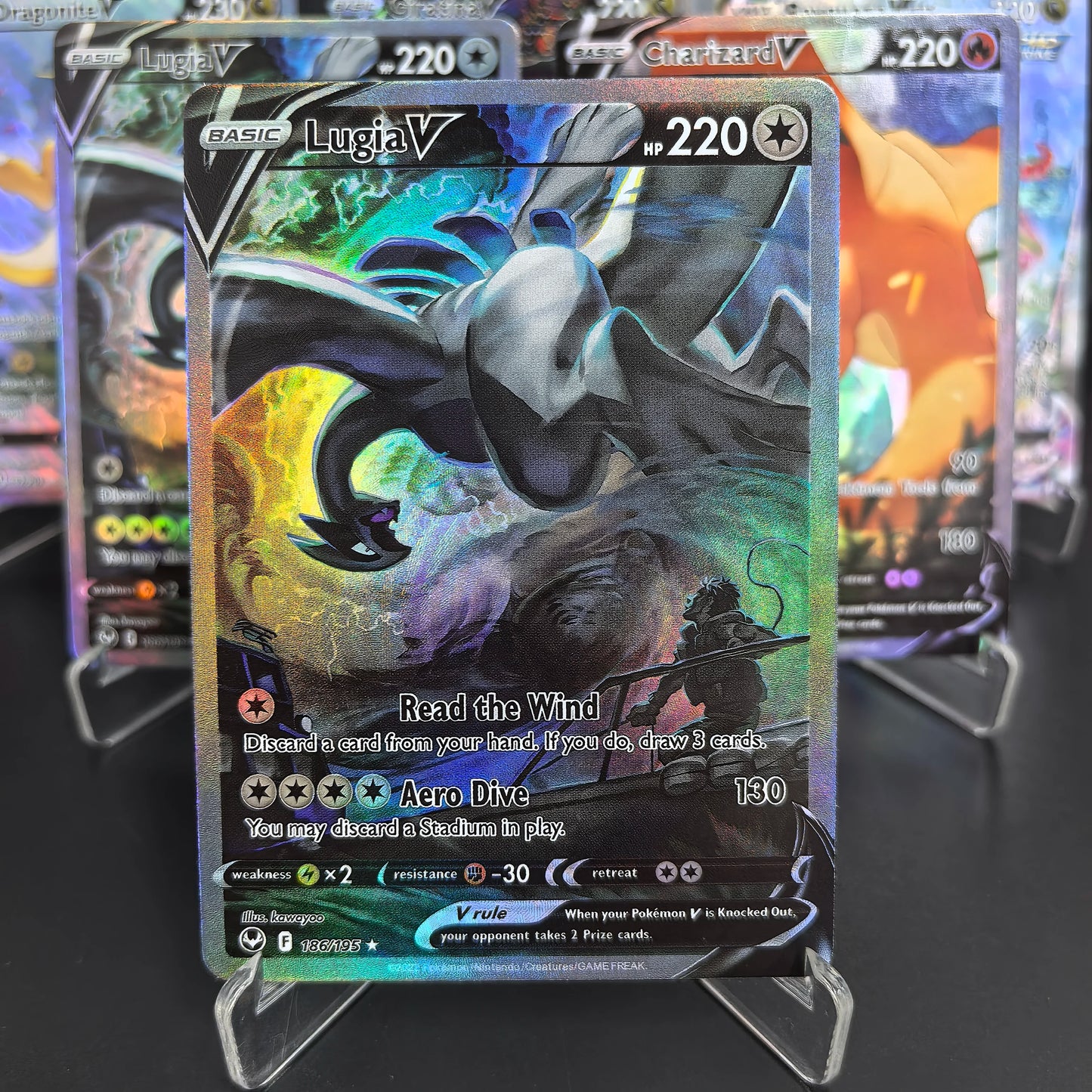 DIY PTCG Pokemon Collection Cards Charizard Rayquaza Lugia Giratina V  Self Made Cards Classic Game Anime Cards Gift Toys