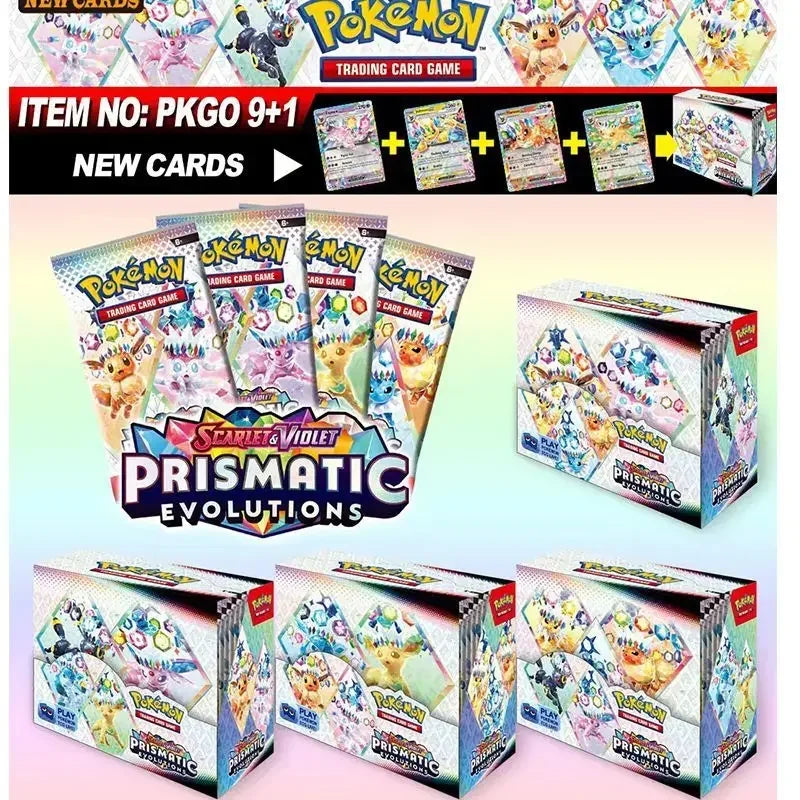360Pcs Pokemon Card Prismatic Evolutions Scarlet Violet 151 Surging Sparks PALDEAN FATES English Booster Battle Transaction Card