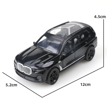 (Bagged) 1/36 scale replica X5 off-road toy car model, die-cast metal, boy's toy, three doors can be opened, pullback function.