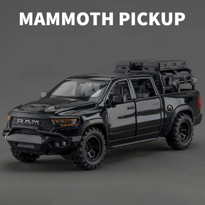 1:32 Dodge RAM 1000 TRX Mammoth Picku Alloy Car Model Sound And Light Pull Back Children's Toy Collectibles Birthday Gift