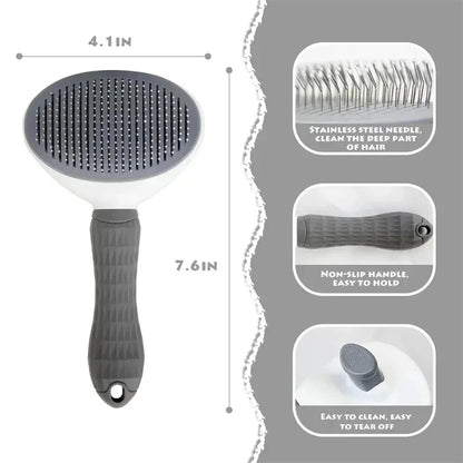 Self-Cleaning Pet Dog & Cat Brush, Hair Remover Grooming Tool for Dogs and Cats, Dematting Comb