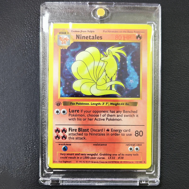 DIY Pokemon Collection Cards with Card Brick 1996 1st Edition Flash Cards Charizard Blastoise PTCG Game Anime Shining Cards Gift