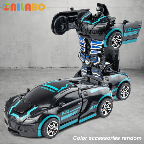 Transformable Robot Sports Car Toys, No Batteries, Educational Kids Gift, Colorful Model Vehicle for Play Learning