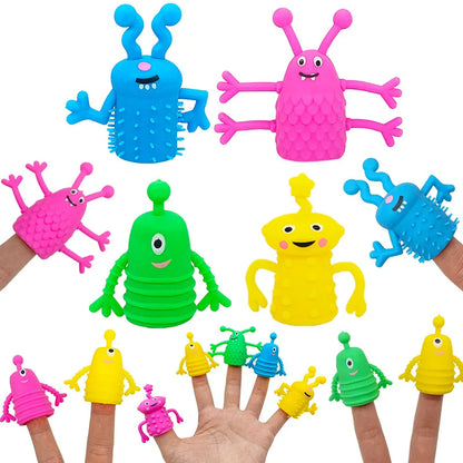 5/10/20PCS Cute Monster Finger Topper Toys Soft Rubber Stretchy Fidget for Kids Birthday Party Favors Guests Gifts Goodies toys