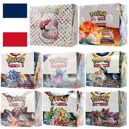 360Pcs French Pokémon card Scarlet Violet 151 classics Expansion Obsidian Flames Surging Sparks Darkness Ablaze Booster Box