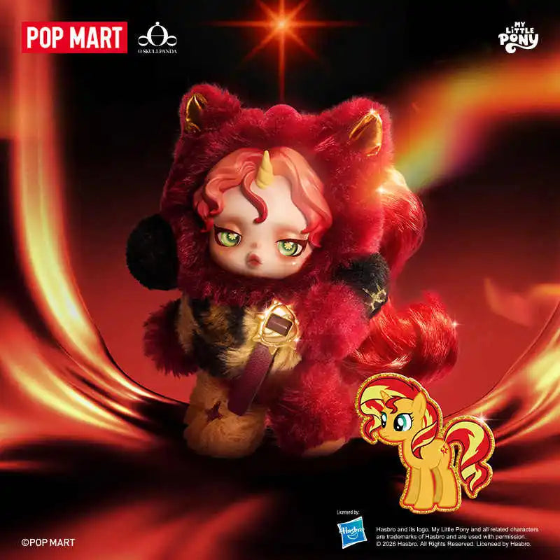 POP MART SKULLPANDA My Little Pony Series Plush Doll Pendant Trendy Blind Box Toys Mystery Box Action Figure Surprise
